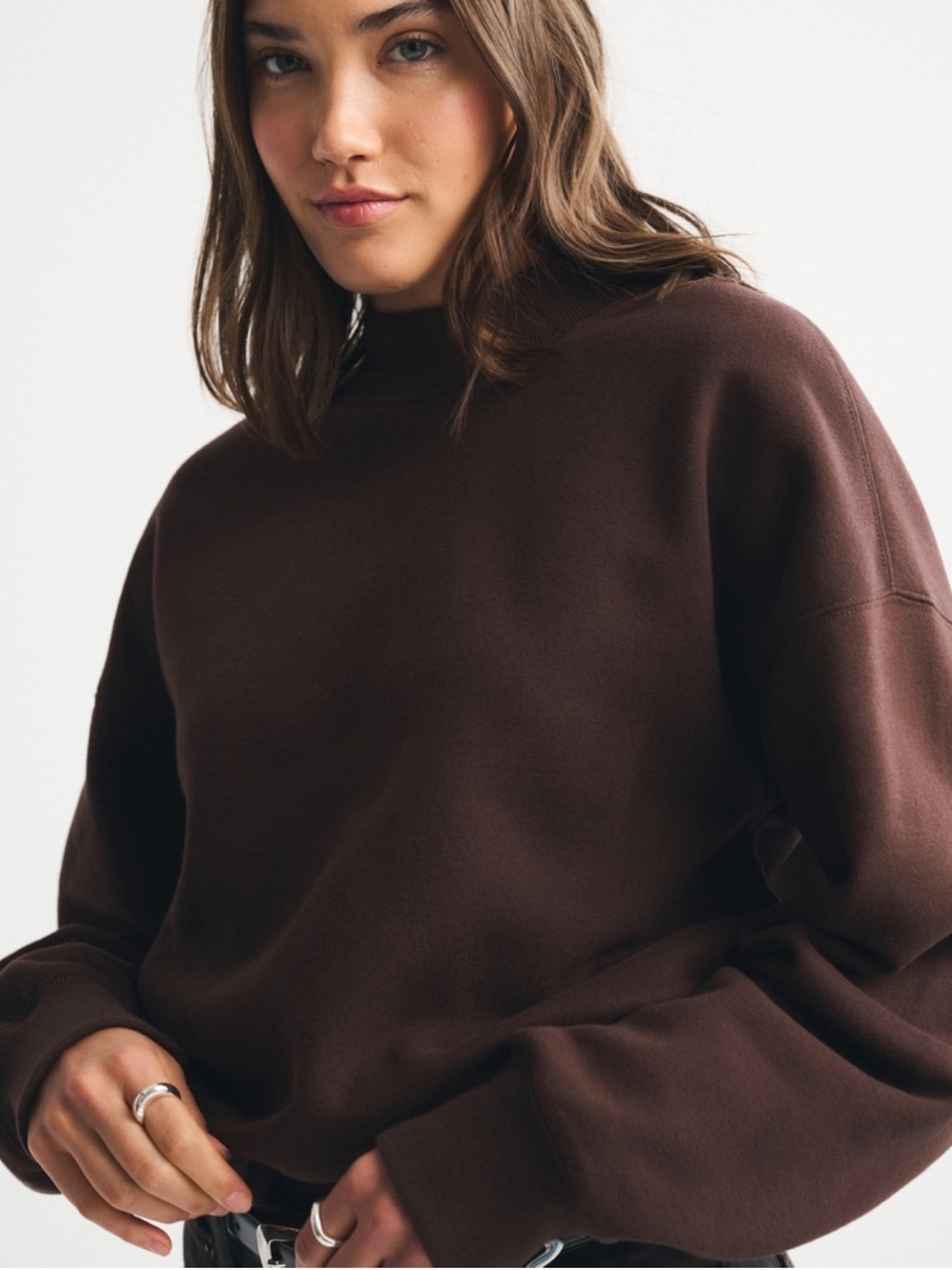 sunday mockneck crew sweatshirt - Picture 4 of 12